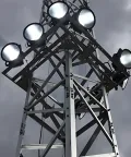 Четырехстоечная решётчатая мачта освещения из углового проката